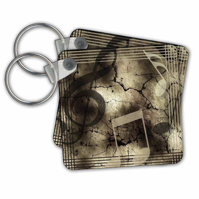 Key Chain - Music grunge art awesome Grunge Art