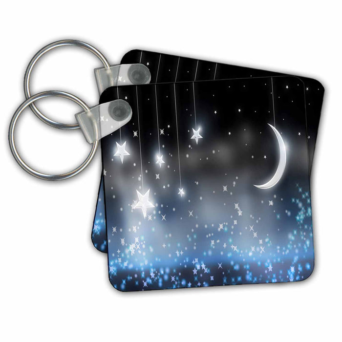 Key Chain - Fantasy night starts and beautiful cosmic abstract sky Fantasy