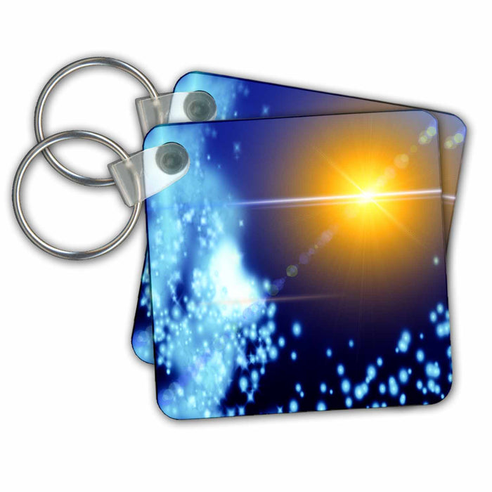 Key Chain - Cosmic sun and solar system nebulas Fantasy