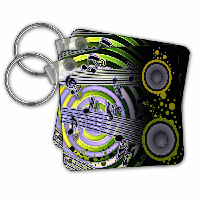 Key Chain - Music Note Vector Art Music Grunge