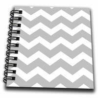 3dRose InspirationzStore Chevron Patterns - Gray and White Zig zag Chevron Pattern. Light Grey Silver Zigzags - Drawing Books (db_179675)