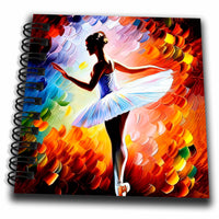 3dRose Ballet Digital Art - Ballerina Dancing, Rich Colors. Artsy Cool... - Drawing Books (db-374804)