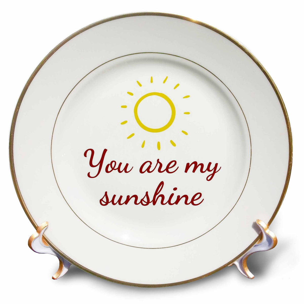 3dRose Image of a Sun with Text of You are My Sunshine - Plates (cp-375179)