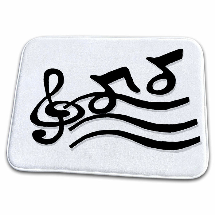 Dish Drying Mat - G Clef and Musical Notes