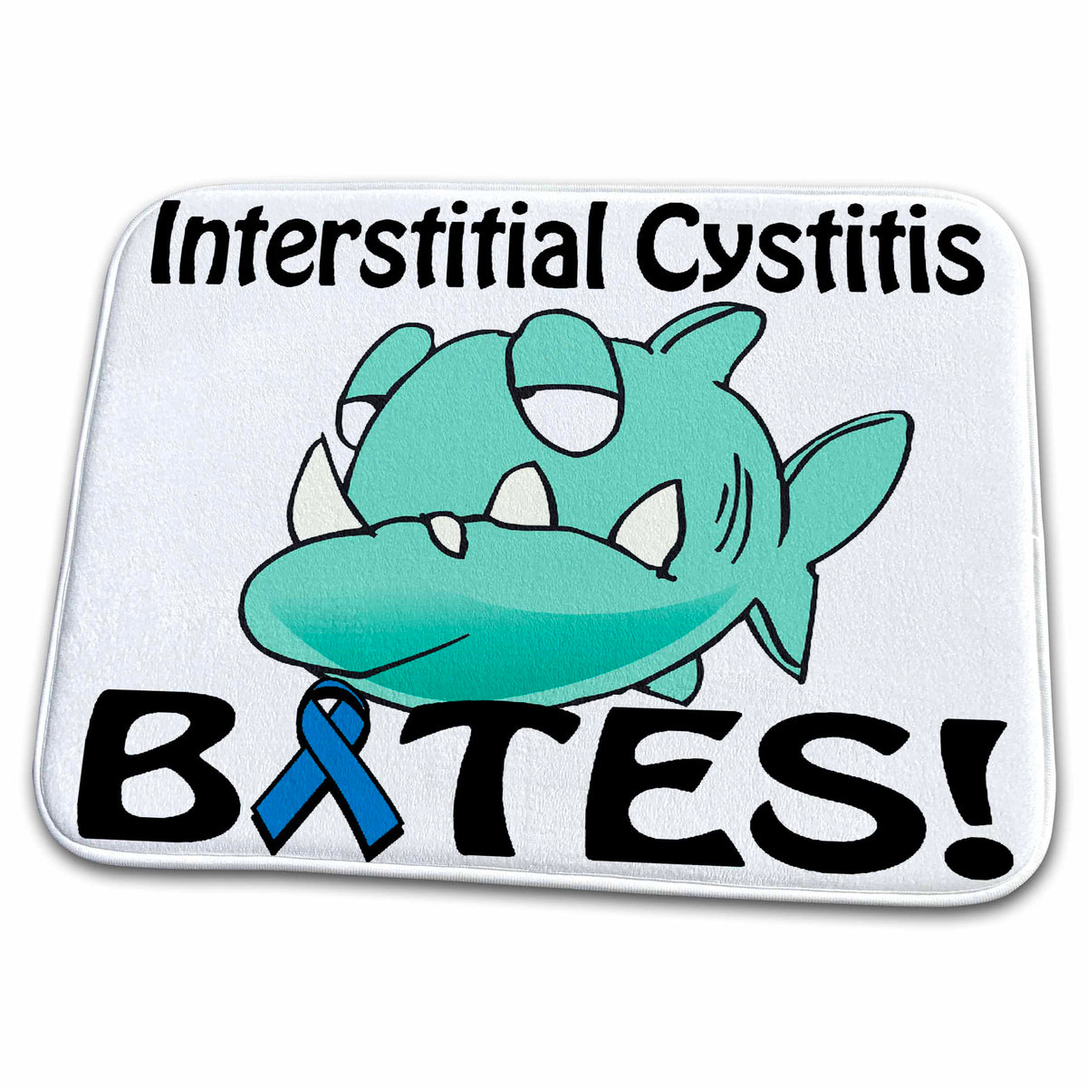 3dRose Interstitial Cystitis Bites Awareness Ribbon Cause Design - Dish Drying Mats (ddm-115569)