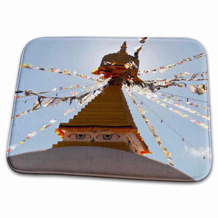 Dish Drying Mat - Dhodina Chorten is modeled on the stupa of Boudhanath. Thimphu, Bhutan Temples