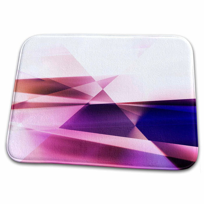 Dish Drying Mat - Shimmering Pink and Blue Triangle Abstract Abstract