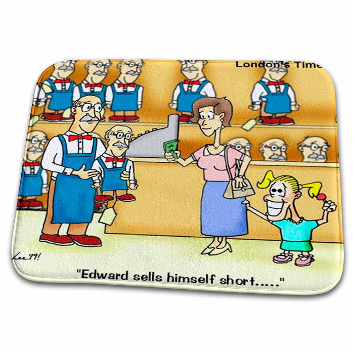 Dish Drying Mat - Edward Sells Himself Short Funny Music Cartoons