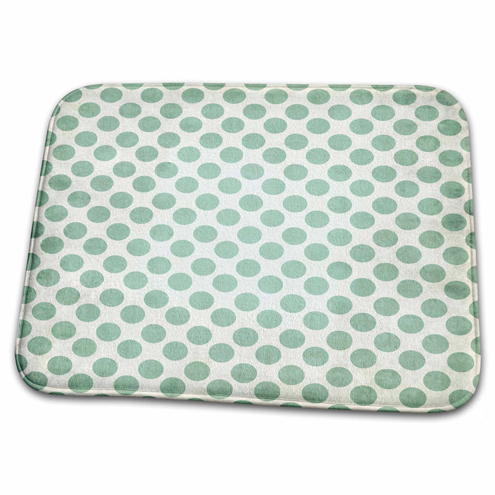 Dish Drying Mat - Large Shimmering Effect Aqua Dots Patterns