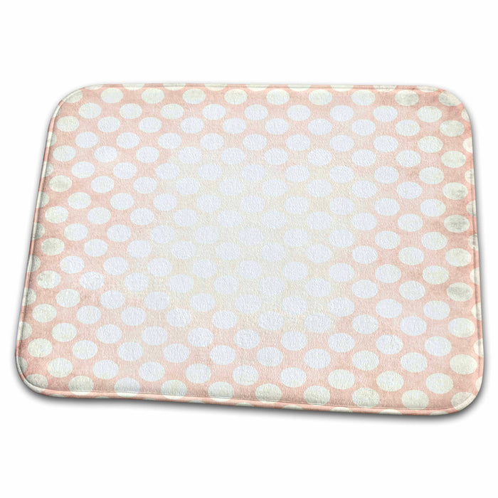 Dish Drying Mat - Shimmering Effect White and Pink Dots Pattern Patterns