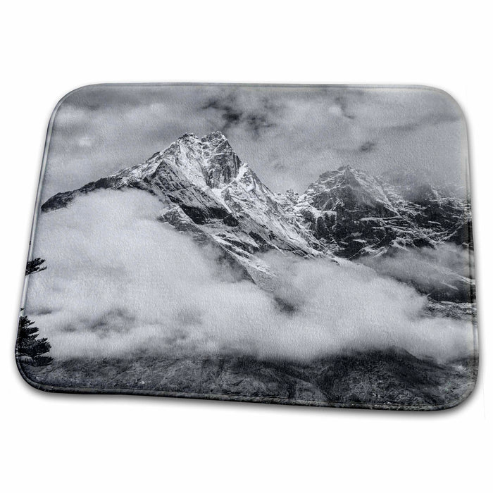 Dish Drying Mat - Nepal, Himalayas Mountain and Tree Mountain