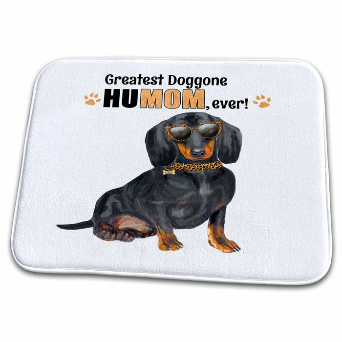 Dish Drying Mat - Animal Print Accessories on a Cute Dachshund Dog for Mom Mothers Day Mothers Day Dogs