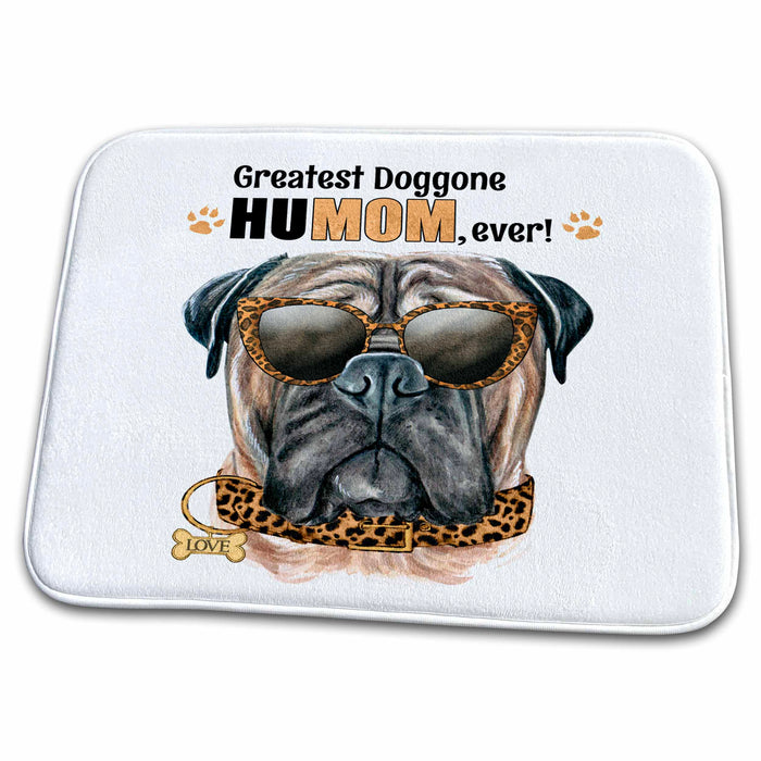 Dish Drying Mat - Cheetah Print Sunglasses on a Mastiff Dog for a Stylish Mothers Day Mothers Day Dogs