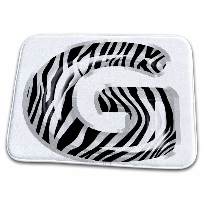 Dish Drying Mat - Zebra Patterned Image Of Balloon Monogram G Monograms