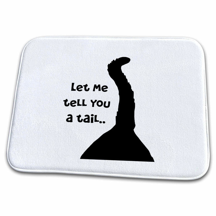 Dish Drying Mat - Let Me Tell You A Tail Cat Fun Pun Quote Vector Art - Fun Cat Quote