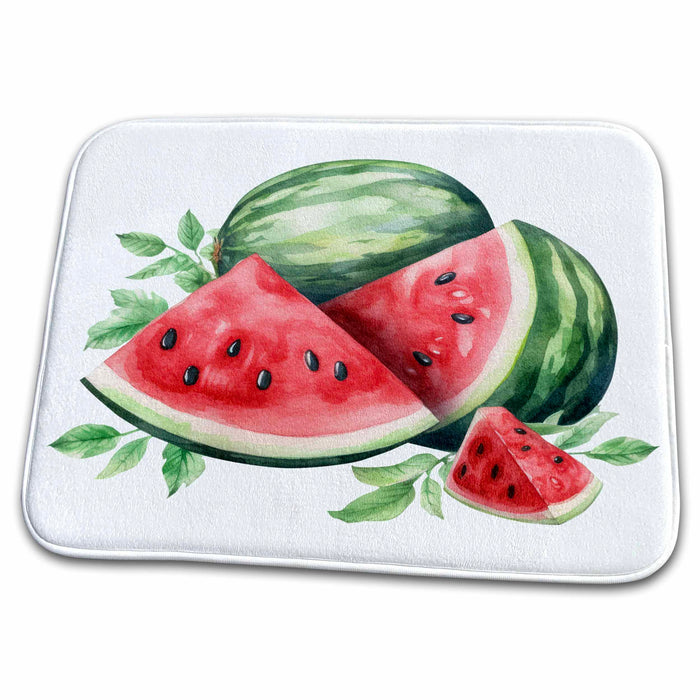 Dish Drying Mat - Summer Watermelon Illustration Illustrations