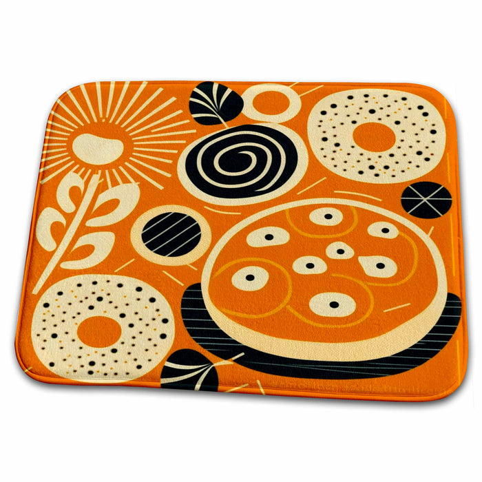 Dish Drying Mat - Baked bread gets a retro makeover in this mid-century illustration Craftsman Studios - Mid-Century Modern