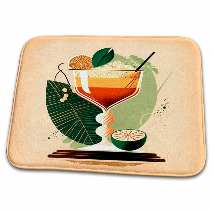 Dish Drying Mat - A cocktail delight shines in this mid-century setting Craftsman Studios - Mid-Century Modern