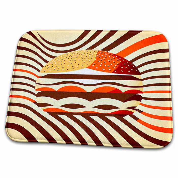 Dish Drying Mat - A feast for the eyes in mid-century modern style with this hamburger Craftsman Studios - Mid-Century Modern