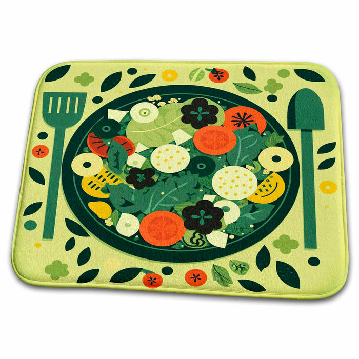 Dish Drying Mat - Mid-century modern style enhances salad allure Craftsman Studios - Mid-Century Modern