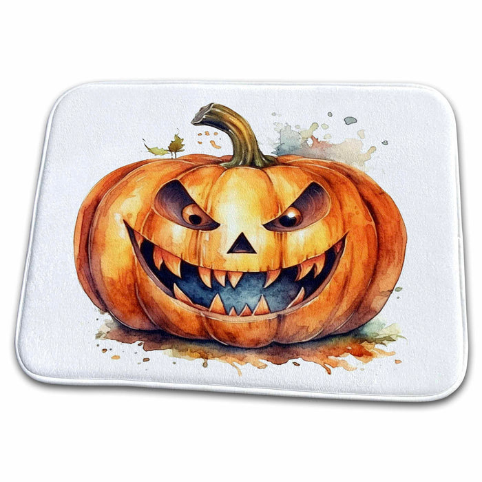 Dish Drying Mat - Halloween Scary Jack O Lantern Illustration Illustrations