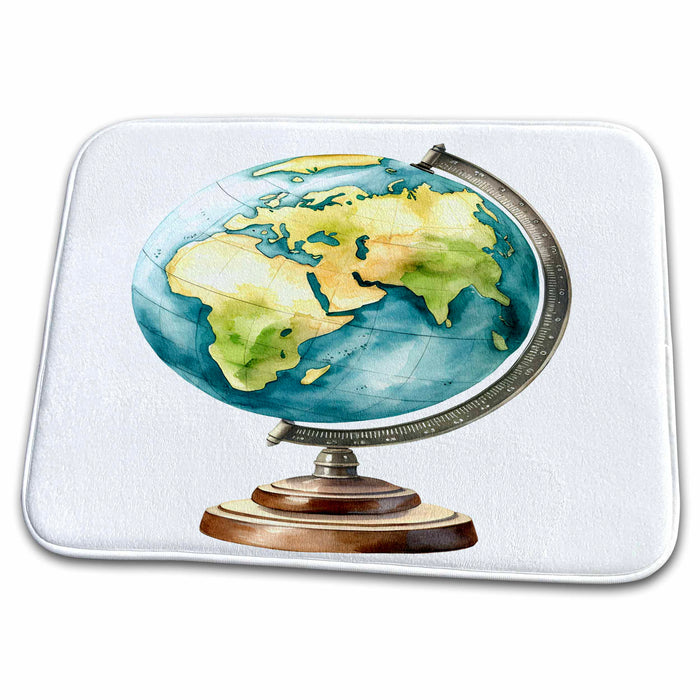 Dish Drying Mat - Globe Illustration Illustrations