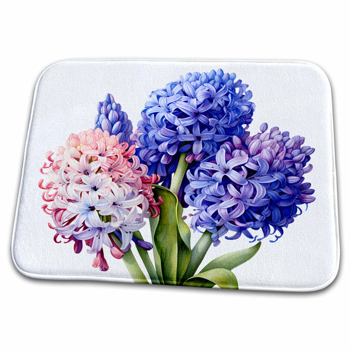 Dish Drying Mat - Pretty Hyacinth Flower Illustration Illustrations