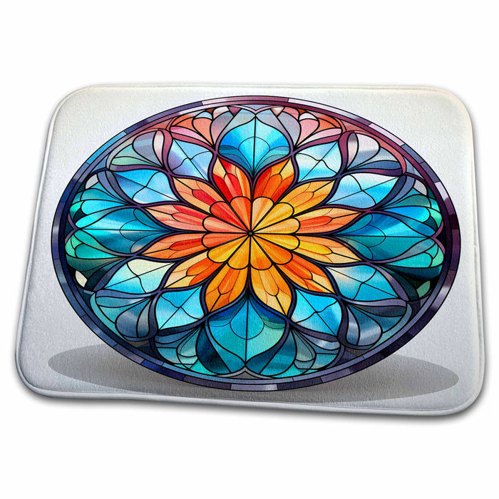 Dish Drying Mat - Pretty Image Of Stained Glass Circle Illustration Illustrations