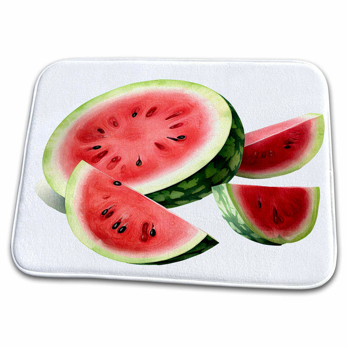 Dish Drying Mat - Summer Watermelon Illustration Illustrations