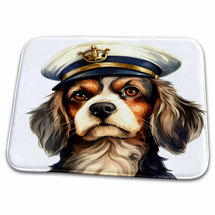 Dish Drying Mat - Cute Sailor Dog Illustration Illustrations