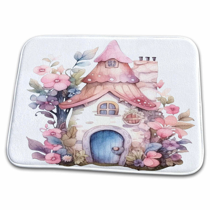 Dish Drying Mat - Cute Fairy House Illustration Illustrations