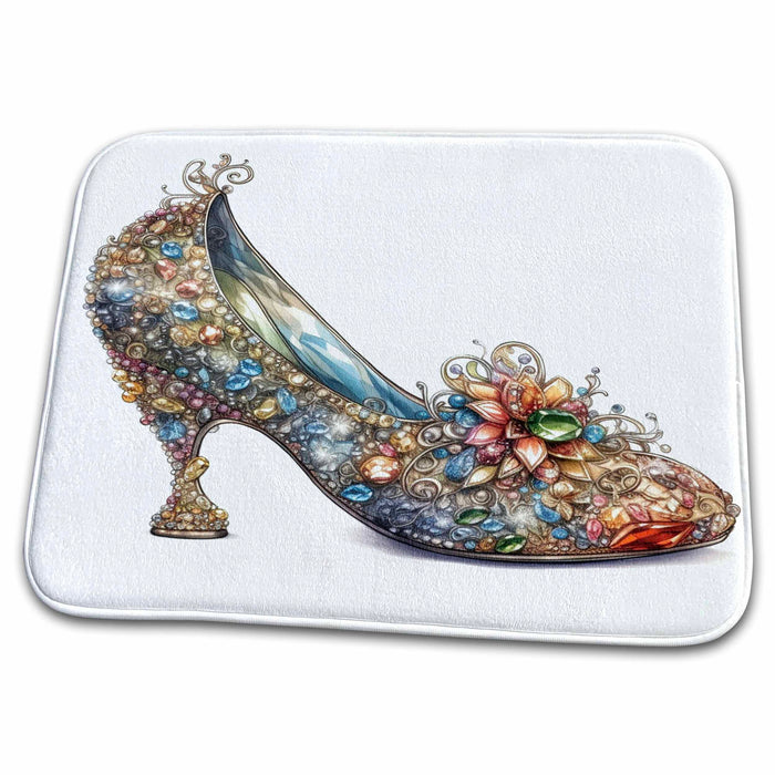 Dish Drying Mat - Princess Image Of Jeweled Shoe Illustration Illustrations