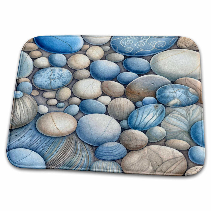 Dish Drying Mat - Sea Stones Background Backgrounds - Anne Marie Baugh