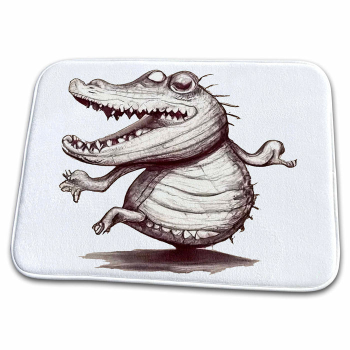 Dish Drying Mat - Cool Funny Cute Alligator Dancing Gator Nature Satire Animals