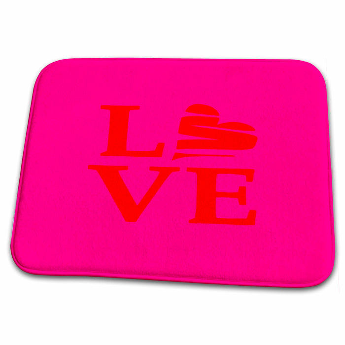 Dish Drying Mat - Heartbroken Broken Love Heart Vector Art - Hearts