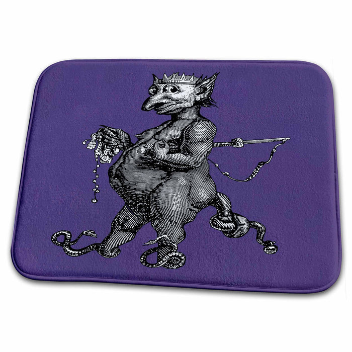 Dish Drying Mat - Abraxas A Demon Pagan Deity Vector Illustration Vector Art - Demon Characters