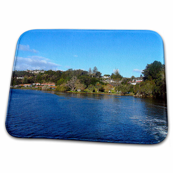 Dish Drying Mat - The Beautiful Blue Water at Hururu Falls in New Zealand Realistic