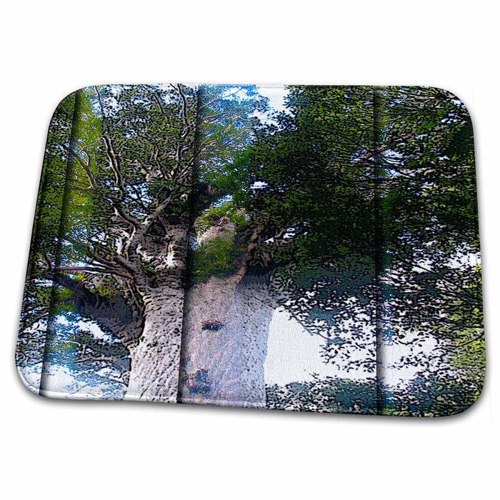 Dish Drying Mat - The Oldest Kauri Tree in New Zealand Tane MahutSprang From Seed 2000 Years Ago Approximately Realistic