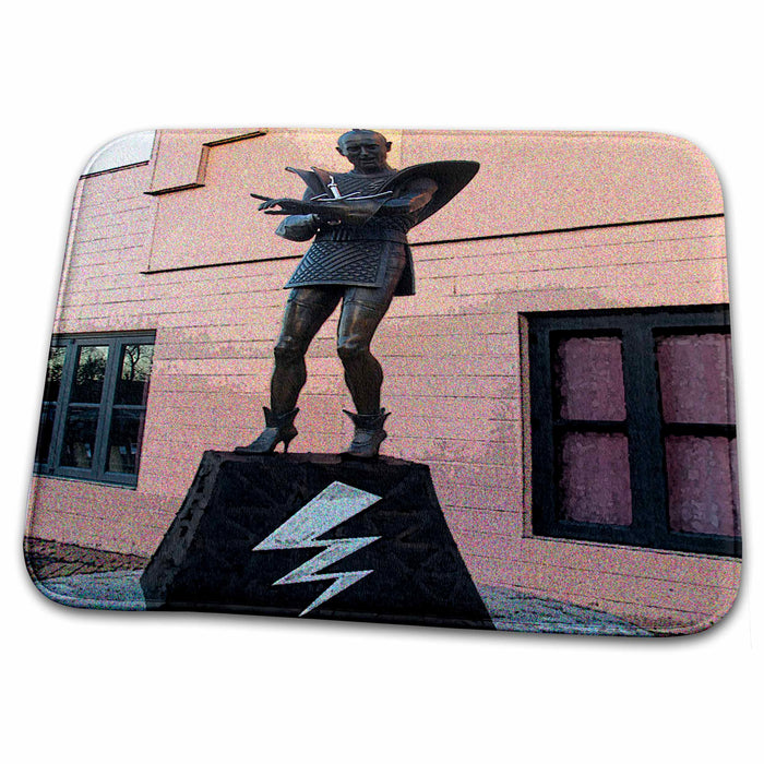 Dish Drying Mat - Embassy Theatre Statue Home of Rocky Horror Picture Show in Hamilton, New Zealand Realistic