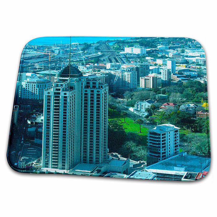 Dish Drying Mat - The City of Auckland New Zealand View From Tallest Building Realistic