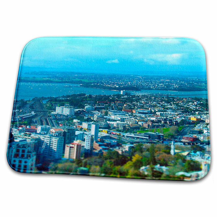 Dish Drying Mat - From Tallest Building in Auckland, New Zealand View of Buildings in Beautiful Busy City Realistic