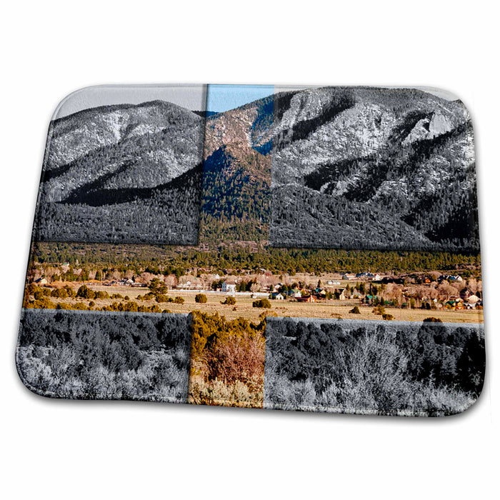 Dish Drying Mat - Beautiful View Coming Into Pine Valley Mountains in Southern, Utah and Its Historical LDS Church Realistic