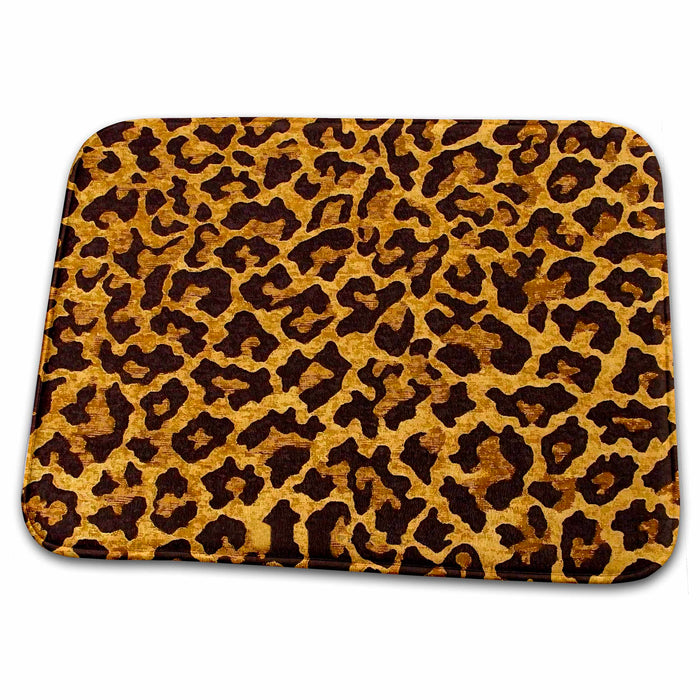 Dish Drying Mat - Leopard Print Gold and Brown Designs RAB Rockabilly