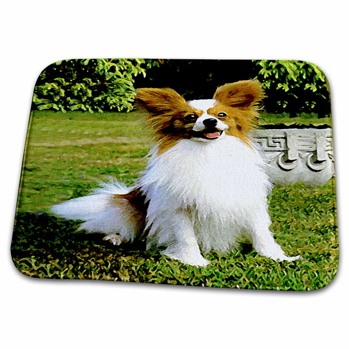 Dish Drying Mat - Papillon Dogs Papillon