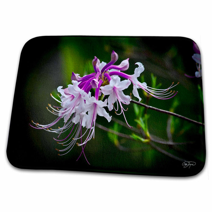 Dish Drying Mat - Angel Eyelashes White and Purple Flowers Ornate Flowers