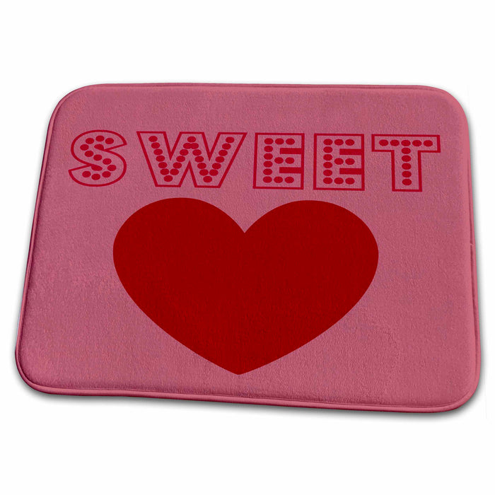 Dish Drying Mat - Red Sweet Heart - Lovable Art Sanders Creations