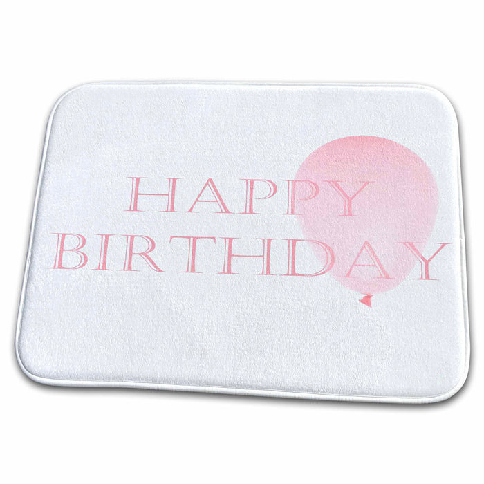 Dish Drying Mat - Pink Balloon Birthday - Celebration Art Sanders Creations