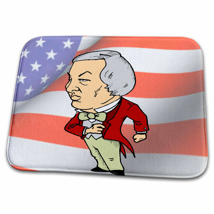 Dish Drying Mat - President Millard Fillmore With American Flag Jr Presidents