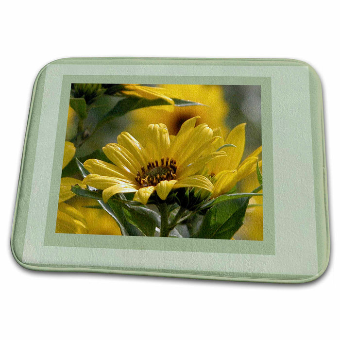 Dish Drying Mat - Yellow Compass Flowers in Frame Flora Photography