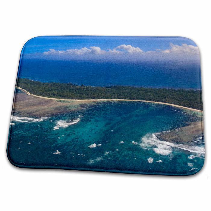 Dish Drying Mat - Aerial of Desroches Island, Seychelles, Africa-AF39 AWR0310 - Alison Wright Seychelles